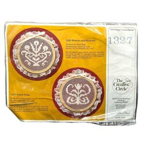 Vintage Creative Circle Lace Embroidery Kit 1327 Dutch Tulip NEW Diane Sage